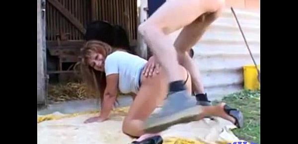  Farm guy fucks a granny in her ass